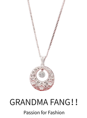 方奶奶小福牌平安扣项链2025新款本命年花朵锁骨链轻奢高级设计感