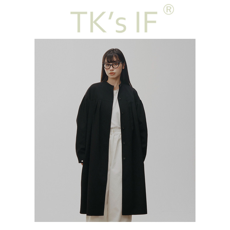TK's IF【大正池】定制纹理面料茧型连身风衣外套