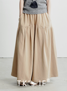 【表参道】汉麻天丝垂感大阔腿全橡筋腰休闲裙裤