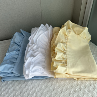 外贸纯棉枕套100全棉斜纹荷叶边枕头套一对装飞边枕套皮成人枕袋