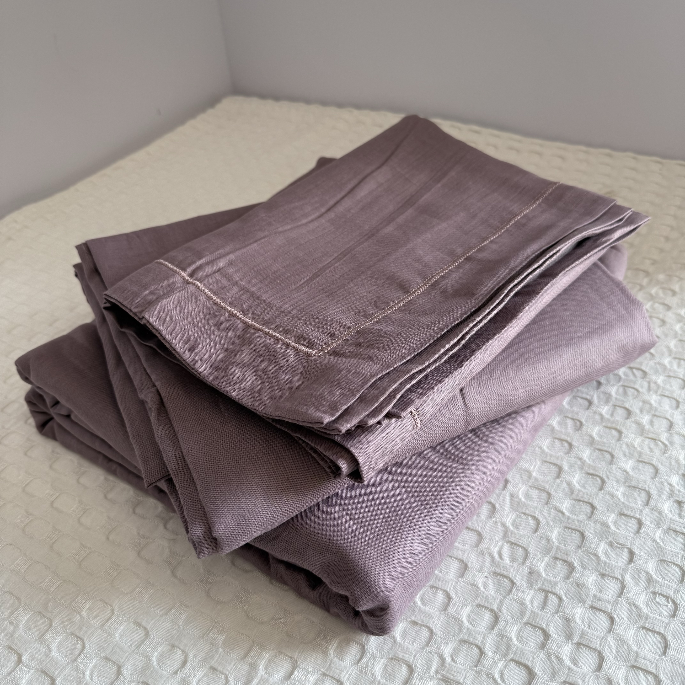 好货闭眼入！手感棒外贸全棉双层纱四件套纯棉亲肤透气纯色4件套