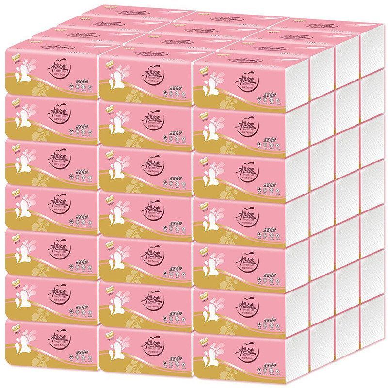 厂家批发60包整箱纸巾加厚卫生纸家用纸抽餐巾纸加量抽取式面巾纸