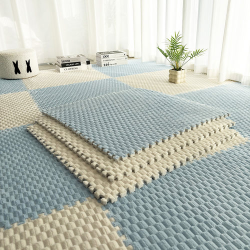 大块60X60绒毛拼接泡沫地垫阳台客厅沙发地毯卧室床边毯子房间铺