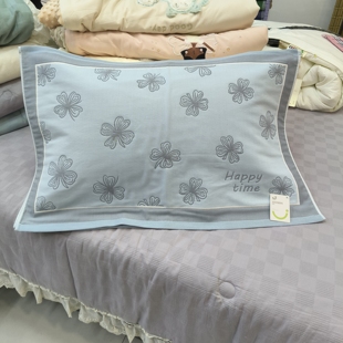 新款建斌纯棉四层纱布精品提花大枕巾卡通经典学生宿舍家用一对装
