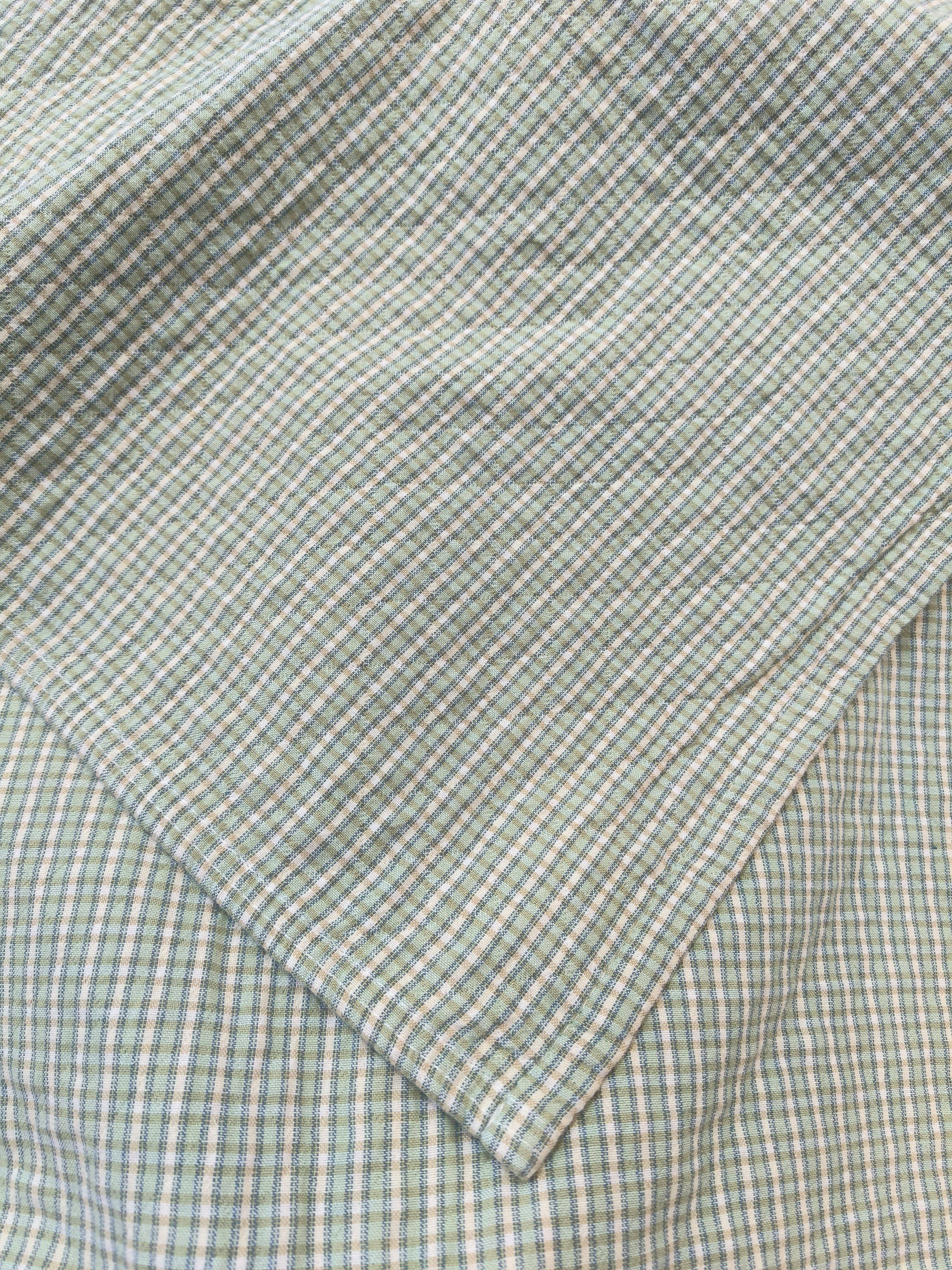 实体店沐瑟纯棉四层纱布水洗提花双人加大格子毛巾被纱布盖毯床盖