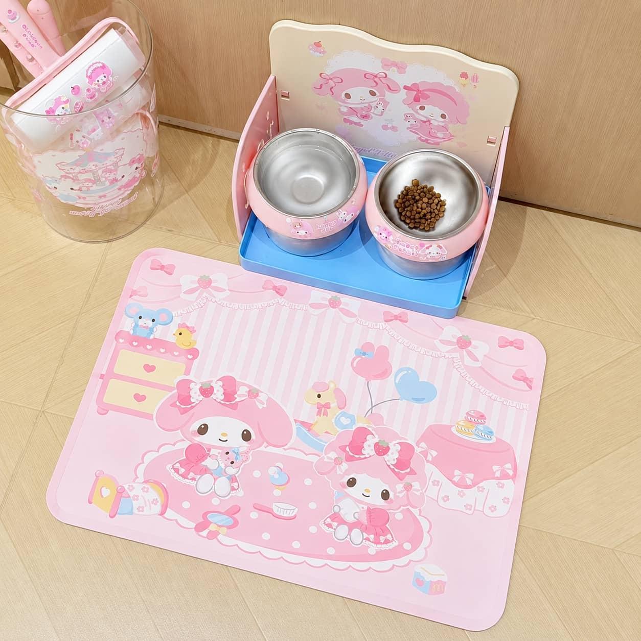 粉色美乐蒂宠物餐垫防水防滑PVC