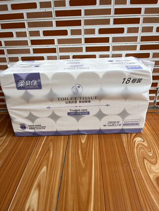 2600克柔贝佳卷纸18卷短款纸巾6层加厚木浆家庭装厕所专用厕纸