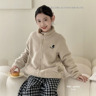 大E小e童装 2025秋冬男童颗粒绒外套女童加厚内胆校服内搭神器5020