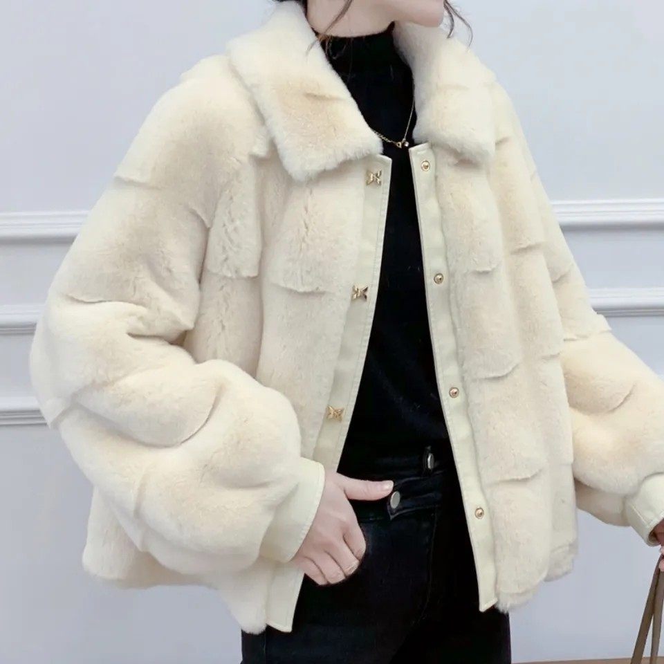 正品韩版丹麦貂外套短款外套百搭矮个子女装上衣高档洋气妈妈装
