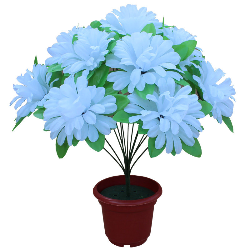 绢花菊花束13头假花清明花插花扫墓用花祭祀塑料花上坟祭祖祭奠花