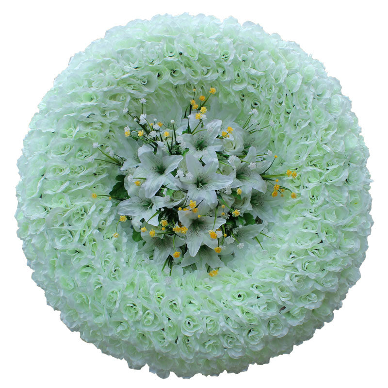 仿真玫瑰花圈不锈钢1米假花圈扫墓花殡葬摆放花悼念祭奠花祭祀花