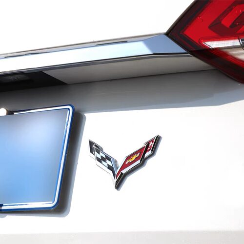 适用于雪佛兰克尔维特车标 Corvette碳黑贴标 前后标 ABS装饰尾标
