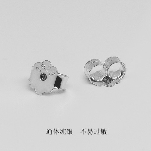 不过敏耳钉纯银耳塞防丢失耳堵扣