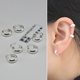 集泰s925耳钉女款 特小号戴耳骨宽耳扣韩国气质简约耳圈纯银防过敏