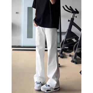 白色517柳叶弯刀牛仔裤男款春季美式vibe风格裤子直筒窄版微喇裤