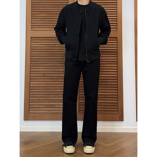 美式517弯刀牛仔裤男秋冬微喇裤