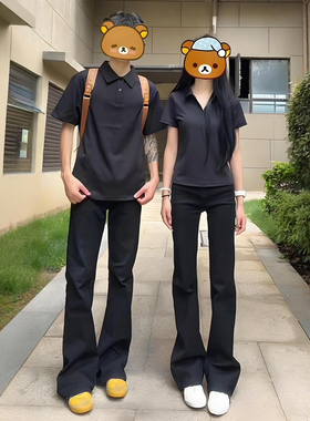 cra黑色微喇牛仔裤男女夏季美式vibe情侣裤子窄版显瘦修身直筒裤