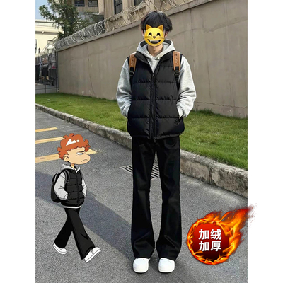 黑色弯刀牛仔裤男款冬季显瘦直筒