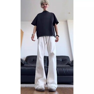 微喇牛仔裤男款春季高个子加长裤