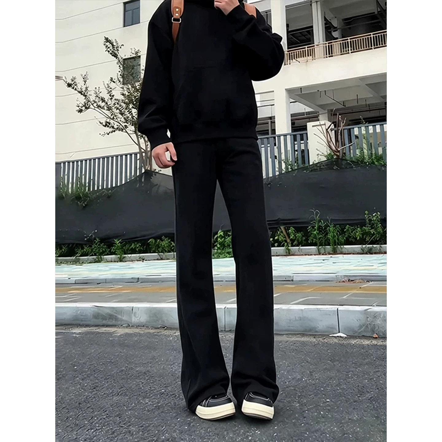cleanfit黑色柳叶弯刀牛仔裤男款高个子加长修身显瘦直筒微喇裤子