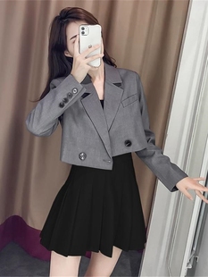 小个子休闲西装 外套女春秋新款 外套英伦风减龄炸街西服女 西装 短款