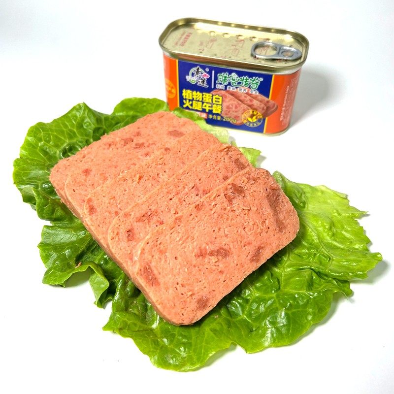 素莲素食午餐肉罐头200g植物蛋白火腿三明治纯素原味黑椒味素肉片