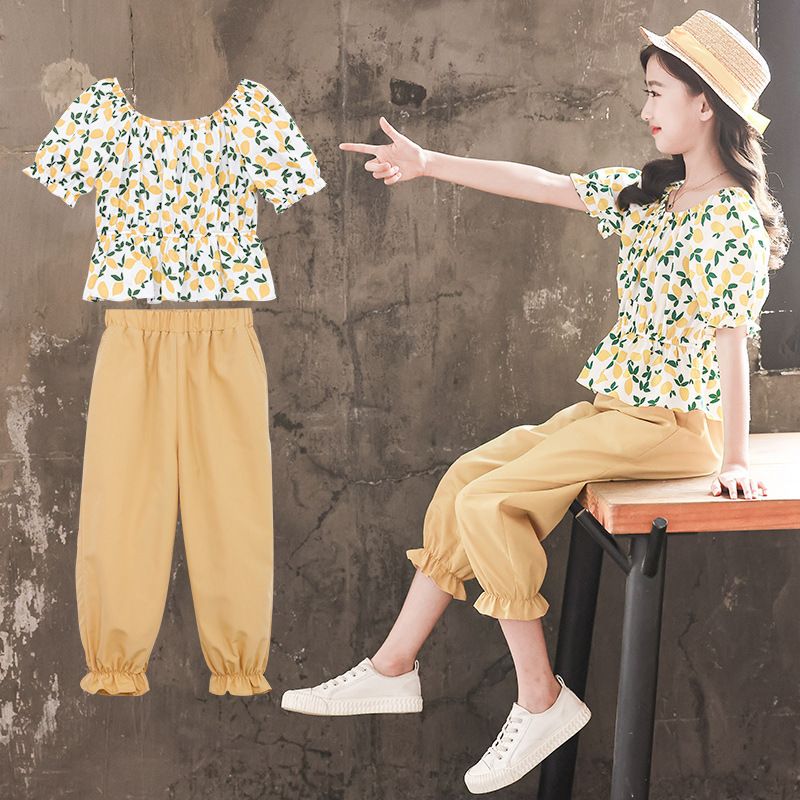 女童夏装新款套装儿童夏天薄款短袖七分裤12岁中大童运动两件套10