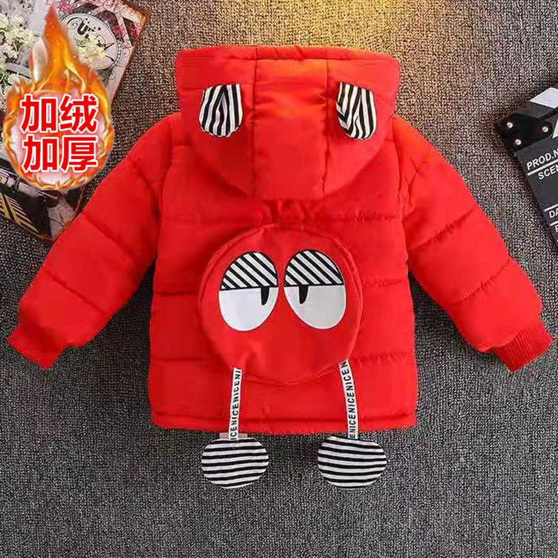 男童棉服外套冬款25新款加绒加厚宝宝棉袄1-7岁卡通超厚儿童棉衣6