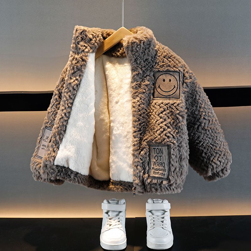 男童加绒外套秋冬时髦洋