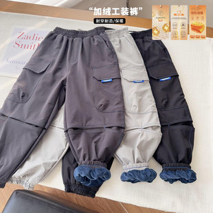 【加绒加厚工装裤登山裤】中大童重工软厚轻保暖长裤冬季新款裤子