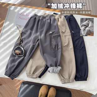 【山系一体绒冲锋裤】中大童保暖防风加绒登山裤冬季新款男童裤子
