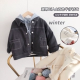 Детская осенняя эластичная джинсовая модная куртка подходит для мужчин и женщин, коллекция 2021, в западном стиле