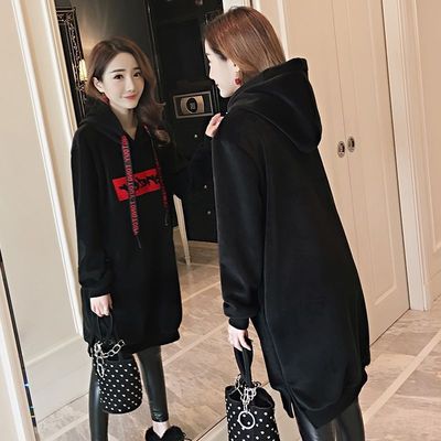 孕妇装宽松卫衣秋冬季孕妇中长款