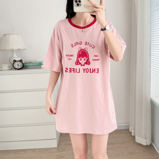 母乳喂奶哺育服上衣孕妇装 中长款 孕哺两用外穿T恤 短袖 哺乳衣夏季