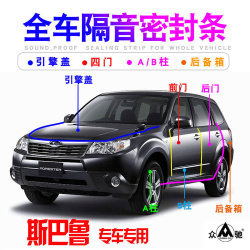 适用斯巴鲁XV森林人傲虎驰鹏全车门隔音降噪防尘密封条改装配件 - 封面