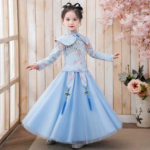 儿童古装春秋女童汉服裙子唐装