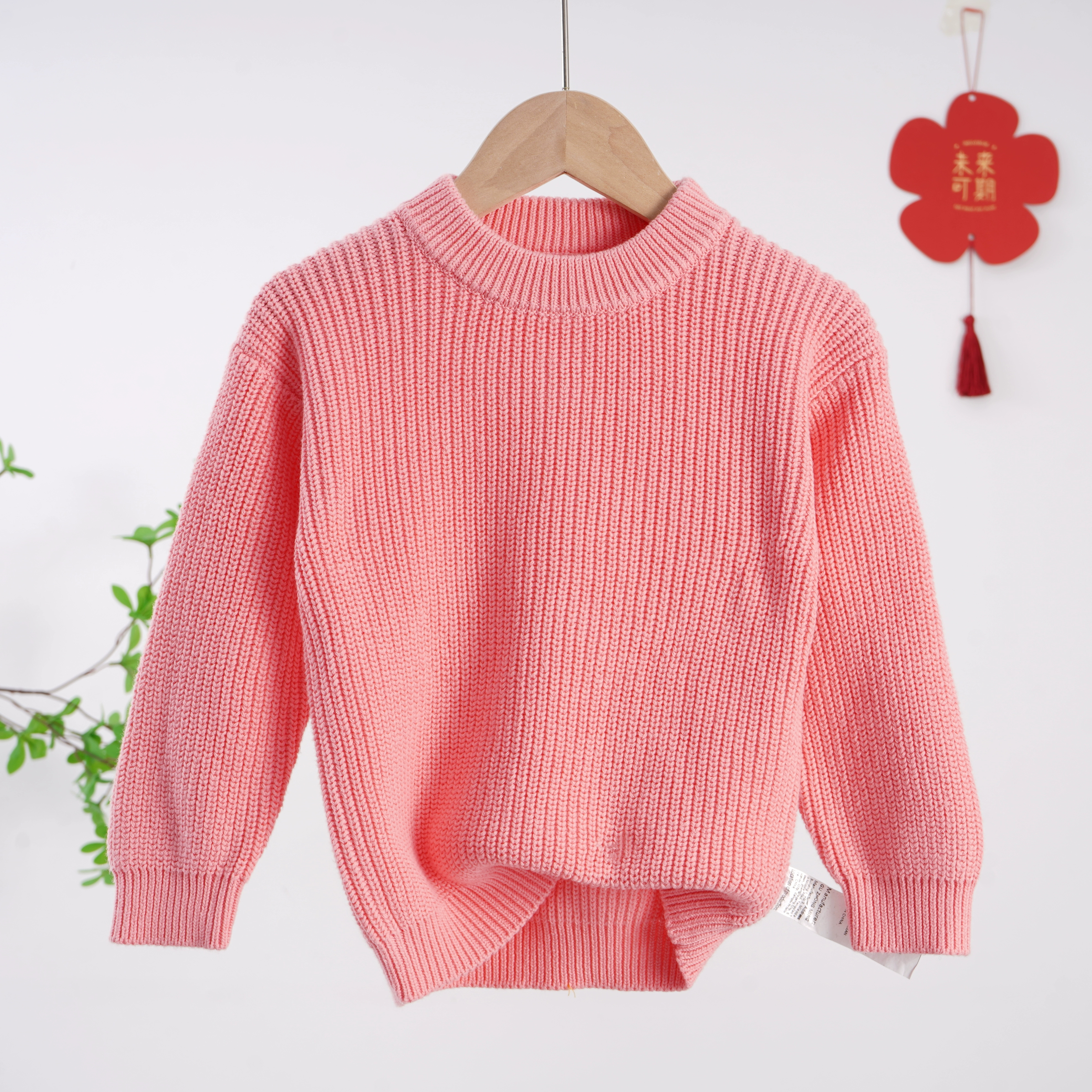 女童加厚毛衣秋冬保暖打底针织衫