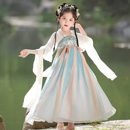 女童汉服夏季薄款超仙古风连衣裙