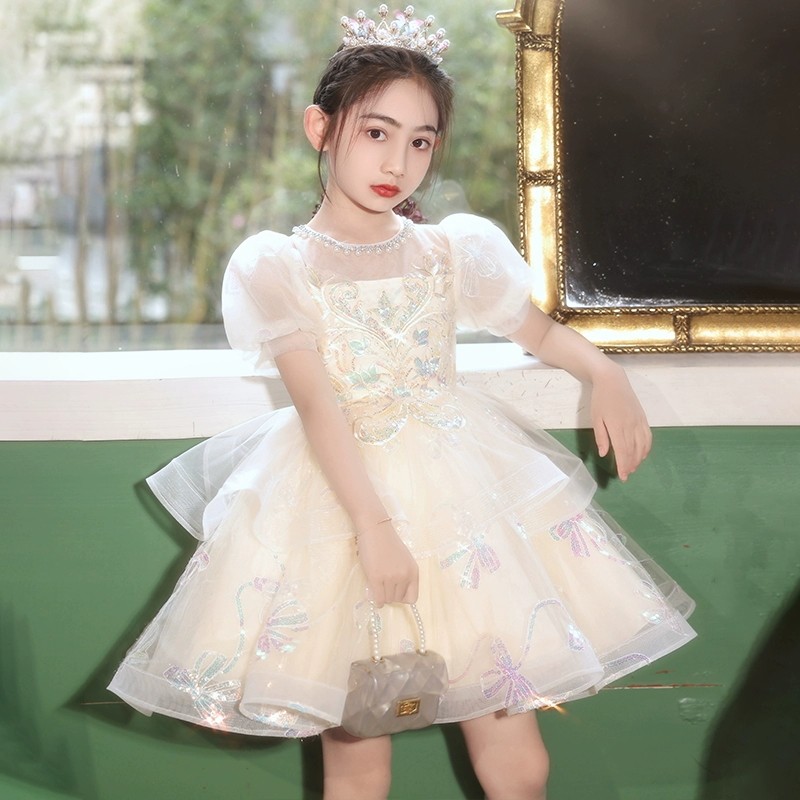 女童礼服短裙轻奢小众儿童钢琴演奏演出服夏款女孩高端公主蓬蓬裙