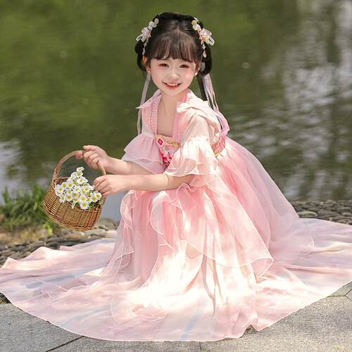 女童汉服夏季新款古风公主连衣裙