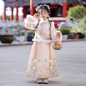 加厚唐装 格格服女童汉服冬季 套装 儿童中式 满族过年拜年服 2026新款