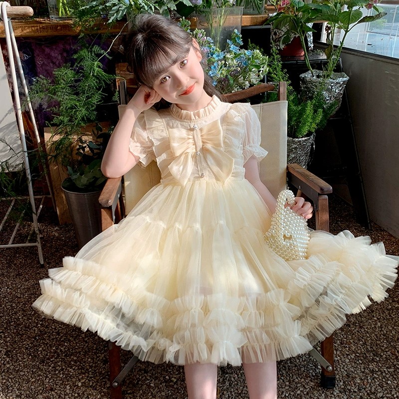 女童连衣裙夏装2026新款小女孩公主裙礼服蓬蓬纱裙夏季儿童装裙子