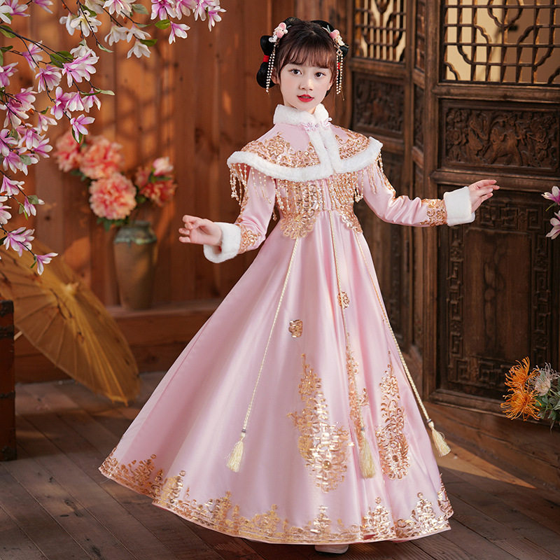 汉服女童冬季加绒古装连衣裙2026新款儿童国风公主裙小女孩拜年服,童装/婴儿装/亲子装,唐装,淘宝优惠券,粉丝福利购,淘宝优惠卷