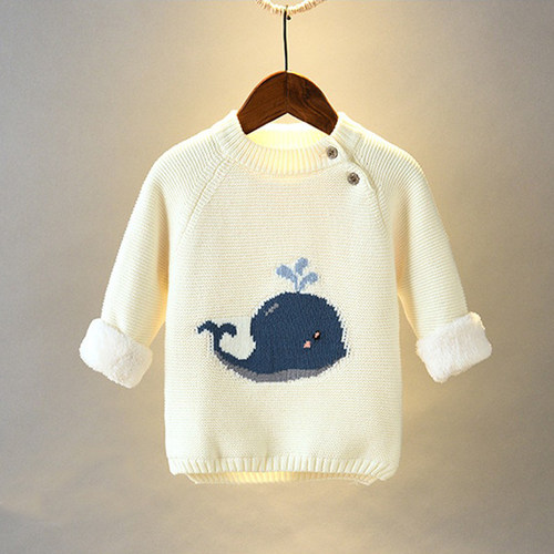 宝宝毛衣冬季加绒加厚针织打底衫