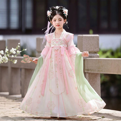 女童汉服夏季唐装超仙古装连衣裙