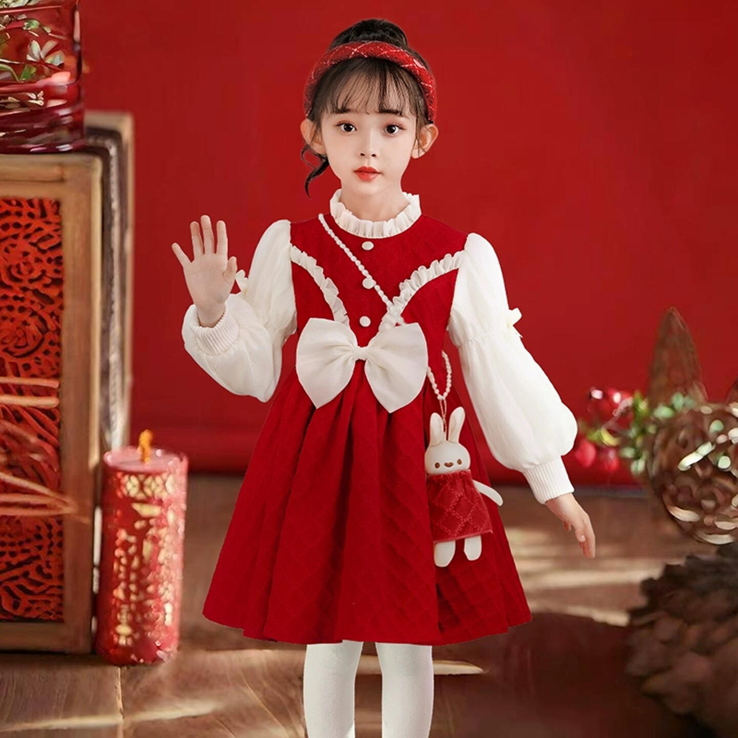 女童连衣裙冬季2025新款儿童加绒公主裙礼服冬款女孩喜庆新年裙子,童装/婴儿装/亲子装,连衣裙,淘宝优惠券,粉丝福利购,淘宝优惠卷