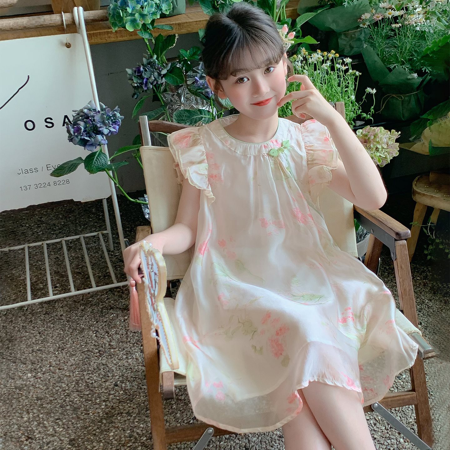 女童连衣裙夏季新中式国风旗袍裙