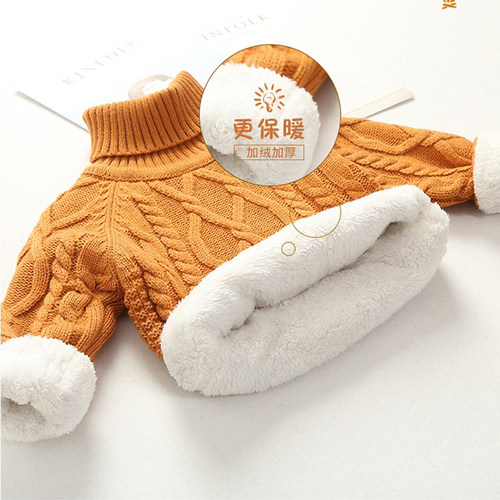 儿童加绒加厚毛衣婴儿保暖针织衫