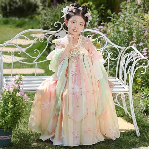 女童汉服夏季薄款超仙古装连衣裙