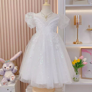 女童短袖公主夏季花童礼服连衣裙